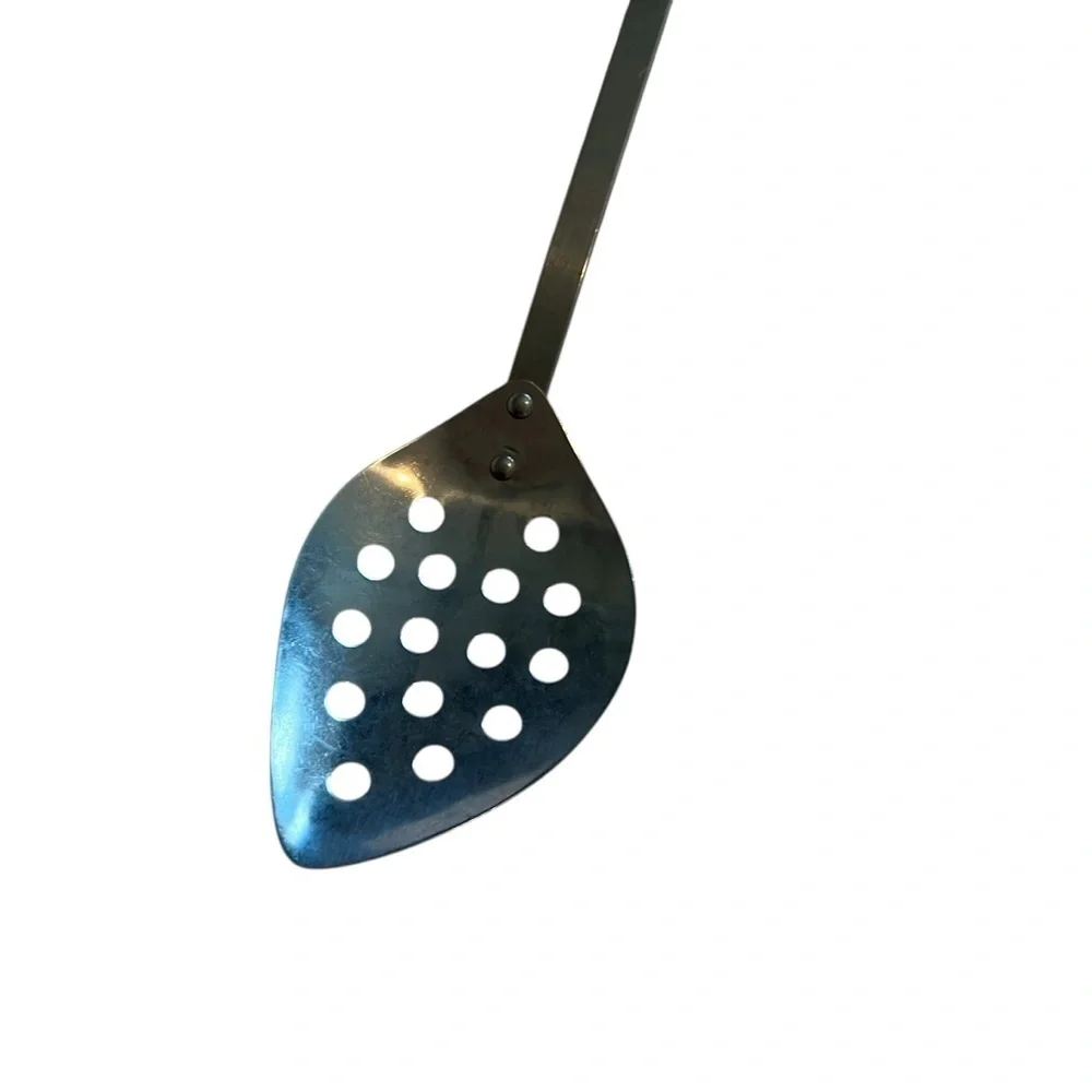kaylan stainless steel slotted spoon kitchen utensil vintage retro